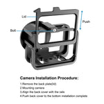 PULUZ GoPro HERO13 Black /12 Black /11 Black /10 Black /9 Black用厚手ハウジングシェル CNCアルミ合金保護ケージ 保険フレーム＆52mm UVレンズ付き、GoPro HERO9 Black用厚手