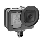 GoPro HERO13 Black /12 Black /11 Black /10 Black /9 Black用PULUZ薄型ハウジングシェル CNCアルミ合金保護ケージ 保険フレーム＆52mm UVレンズ付き、GoPro HERO9 Black用薄型