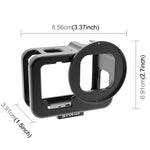 GoPro HERO13 Black /12 Black /11 Black /10 Black /9 Black用PULUZ薄型ハウジングシェル CNCアルミ合金保護ケージ 保険フレーム＆52mm UVレンズ付き、GoPro HERO9 Black用薄型
