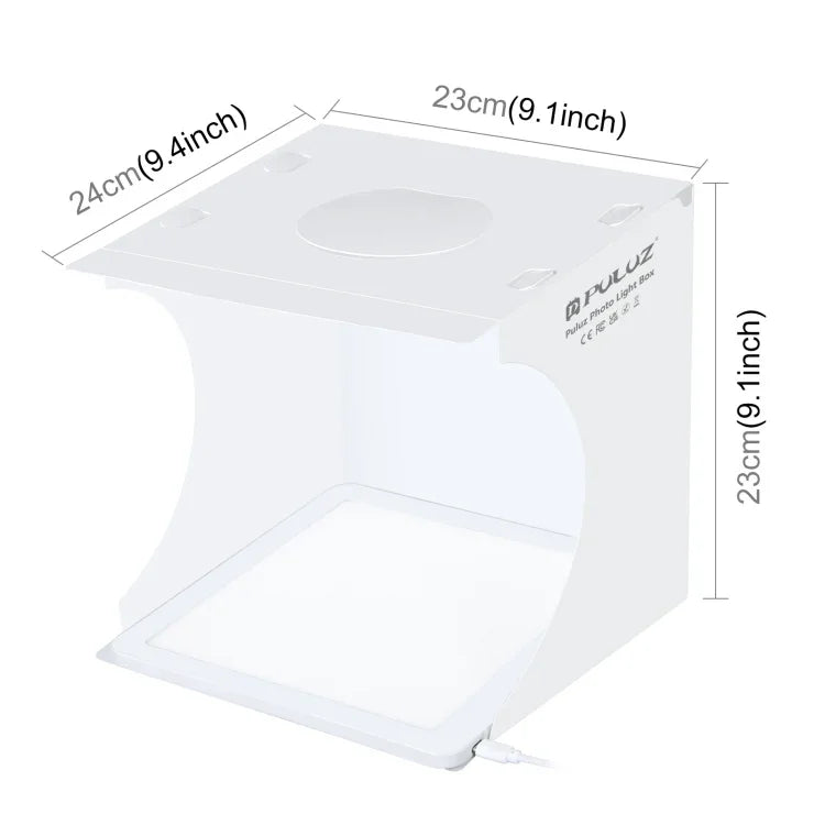 PULUZ ミニLED撮影影なしライトパネルパッド＋スタジオ撮影テントボックス アクリル素材 20cm x 20cm 有効面積, 20cm（2 LED）＋影なしライト