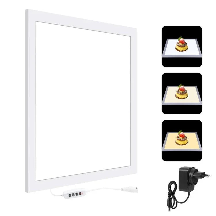 PULUZ 1000LM LED アクリル ノーポーラ 調光なし シャドウレス ライトパッド スイッチ付き 40cm フォトスタジオボックス用、ライト(US)、ライト(UK)、ライト(EU)