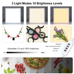 PULUZ 1000LM LED アクリル ノーポーラ 調光なし シャドウレス ライトパッド スイッチ付き 40cm フォトスタジオボックス用、ライト(US)、ライト(UK)、ライト(EU)