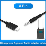 PULUZ 3.5mm TRRS オス - 8ピン オス ライブマイクオーディオアダプタースプリングコイルケーブル iPhone用、ケーブル伸長100cm、3.5mm オス - 8ピン
