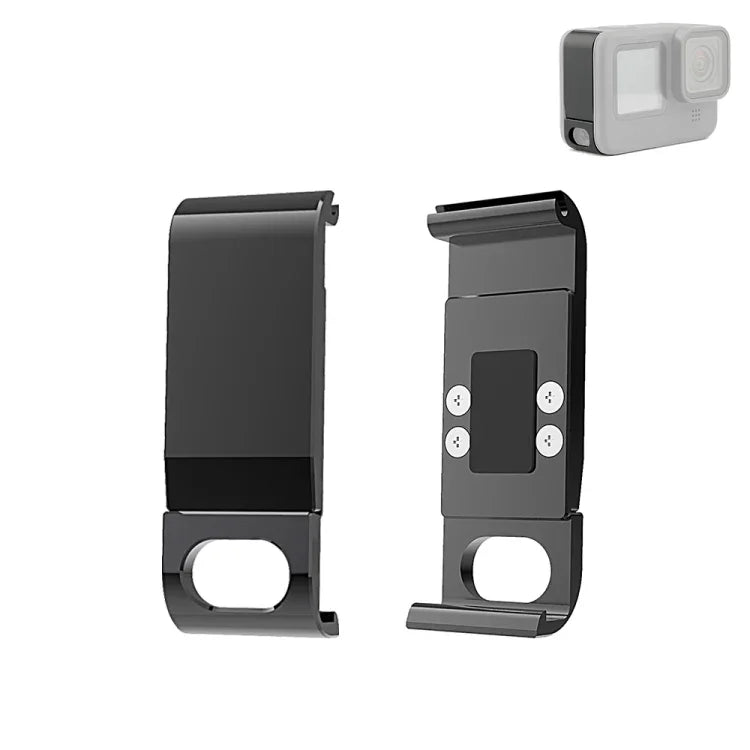 PULUZ GoPro HERO13 Black /12 Black /11 Black /10 Black /9 Black用金属製バッテリー側面インターフェースカバー、金属プラスチック側面カバー