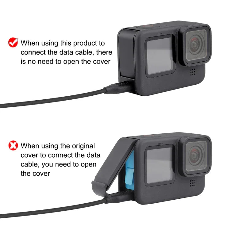 PULUZ GoPro HERO13 Black /12 Black /11 Black /10 Black /9 Black用金属製バッテリー側面インターフェースカバー、金属プラスチック側面カバー