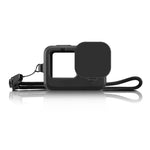 PULUZ GoPro HERO12 Black /11 Black /10 Black /9 Black用シリコン保護ケースカバー 手首ストラップ＆レンズカバー付き、GoPro HERO9 Black用