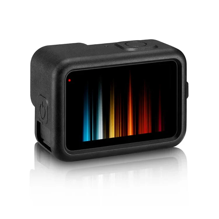 PULUZ GoPro HERO12 Black /11 Black /10 Black /9 Black用シリコン保護ケースカバー 手首ストラップ＆レンズカバー付き、GoPro HERO9 Black用