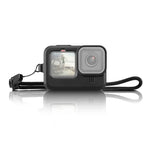 PULUZ GoPro HERO12 Black /11 Black /10 Black /9 Black用シリコン保護ケースカバー 手首ストラップ＆レンズカバー付き、GoPro HERO9 Black用