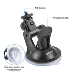 PULUZ 車用吸盤マウント ネジ＆三脚マウントアダプター＆収納バッグ付き GoPro、Insta360、DJIおよびその他アクションカメラ用, 吸盤マウント