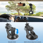 PULUZ 車用吸盤マウント ネジ＆三脚マウントアダプター＆収納バッグ付き GoPro、Insta360、DJIおよびその他アクションカメラ用, 吸盤マウント