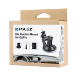 PULUZ 車用吸盤マウント ネジ＆三脚マウントアダプター＆収納バッグ付き GoPro、Insta360、DJIおよびその他アクションカメラ用, 吸盤マウント