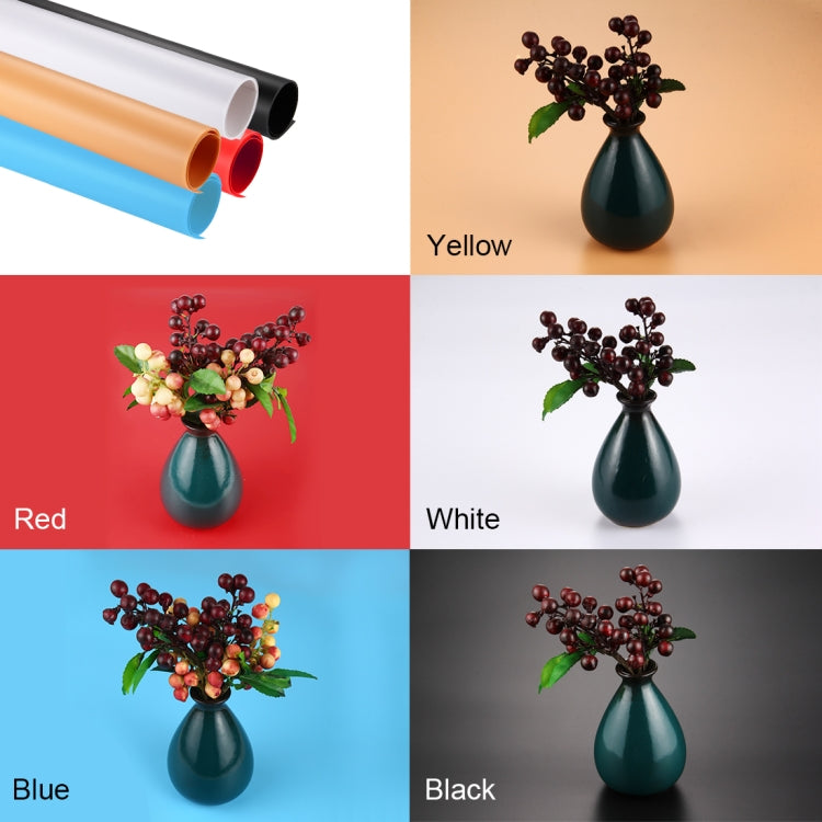 PULUZ 写真撮影用背景 PVC ペーパーキット スタジオテントボックス用、サイズ: 121cm x 58cm、バックドロップ 60cm(ブルー)、バックドロップ 60cm(レッド)、バックドロップ 60cm(B)、バックドロップ 60cm(W)