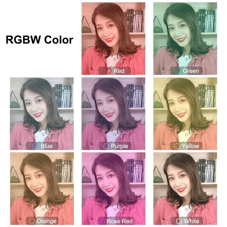 PULUZ 11.8インチ 30cm 曲面 USB 10モード 8色 RGBW 調光可能 LED リング Vlog 写真撮影 ビデオライト 三脚ボールヘッド＆スマホクランプ付き、11.8インチ ボタン操作