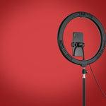 PULUZ 11.8インチ 30cm 曲面 USB 10モード 8色 RGBW 調光可能 LED リング Vlog 写真撮影 ビデオライト 三脚ボールヘッド＆スマホクランプ付き、11.8インチ ボタン操作