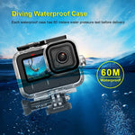 GoPro HERO13 Black /12 Black /11 Black /10 Black /9 Black用PULUZ 60m防水ハウジング保護ケース バックル付き ベーシックマウント＆ネジ、GoPro HERO9 Black用