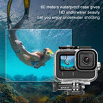 GoPro HERO13 Black /12 Black /11 Black /10 Black /9 Black用PULUZ 60m防水ハウジング保護ケース バックル付き ベーシックマウント＆ネジ、GoPro HERO9 Black用