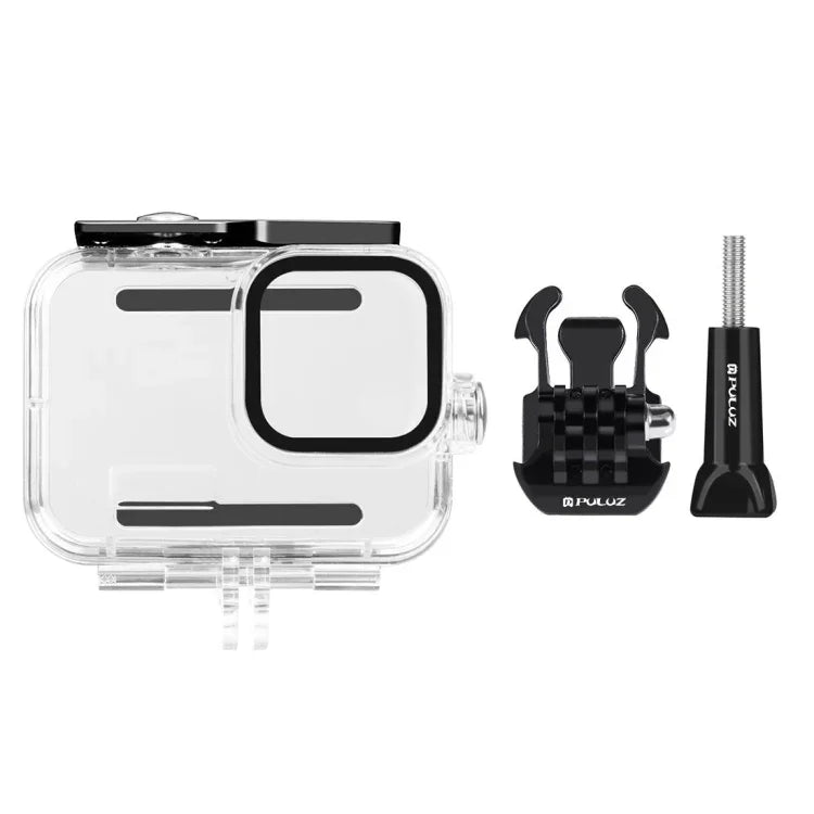 GoPro HERO13 Black /12 Black /11 Black /10 Black /9 Black用PULUZ 60m防水ハウジング保護ケース バックル付き ベーシックマウント＆ネジ、GoPro HERO9 Black用