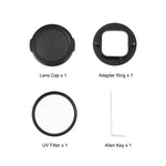 PULUZ 52mm UVレンズフィルター GoPro HERO12 Black /11 Black Mini /11 Black /10 Black /9 Black用、アダプターリング付き、UVフィルター