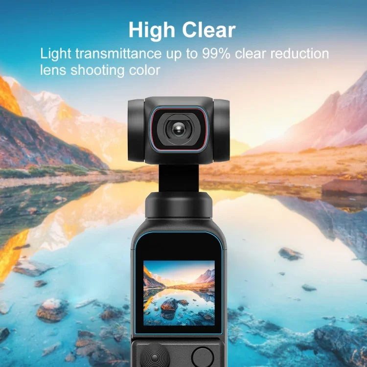 PULUZ 9H 2.5D HD強化ガラスレンズプロテクター＋スクリーンフィルム DJI OSMO Pocket 2用、DJI OSMO Pocket 2用