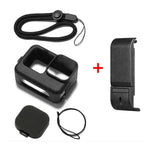 PULUZ GoPro HERO12 Black /11 Black /10 Black /9 Black用 シリコン保護ケース + POMサイドインターフェースカバー リストストラップ＆レンズカバー付き、GoPro HERO12 Black用シリコンケース＋サイドカバー