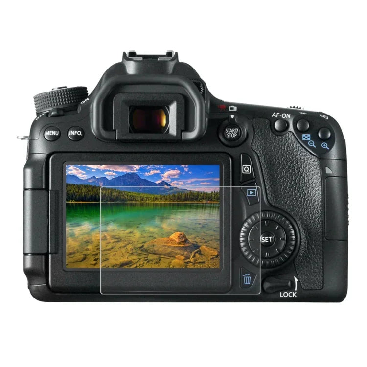 PULUZ 2.5D 9H Tempered Glass Film for Canon 650D, Compatible with 90D / 80D / 70D / 77D(9000D) / 800D(X9I) / 700D(X7I) / 750D(X8I) / 760D(8000D) / XC10 / XC15 / 7D2, Pentax Q1 / K-S1 /Q10 / Q7, Panasonic ZS35, Nikon V1, For Canon 650D