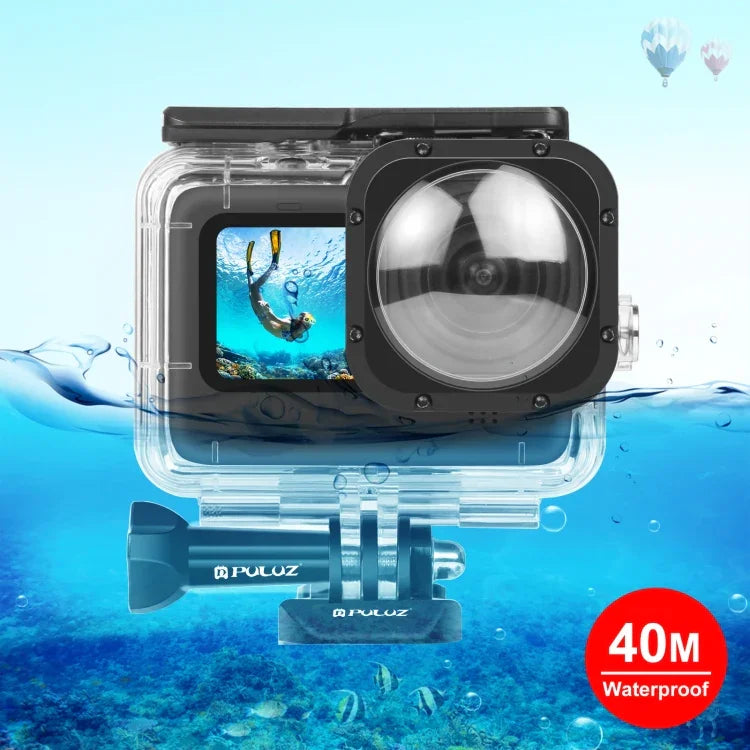 PULUZ 40m防水ハウジング保護ケース バックル付きベーシックマウント＆ネジ GoPro HERO12 Black /11 Black /11 Black Mini /10 Black /9 Black Maxレンズモッド用、GoPro Hero11 Black / HERO10 Black用