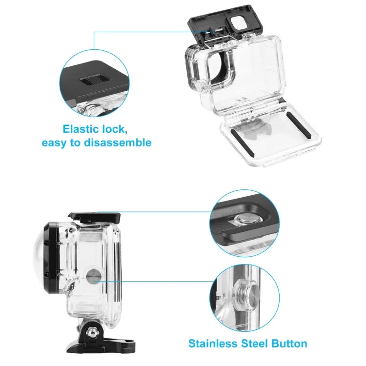 PULUZ 40m防水ハウジング保護ケース バックル付きベーシックマウント＆ネジ GoPro HERO12 Black /11 Black /11 Black Mini /10 Black /9 Black Maxレンズモッド用、GoPro Hero11 Black / HERO10 Black用