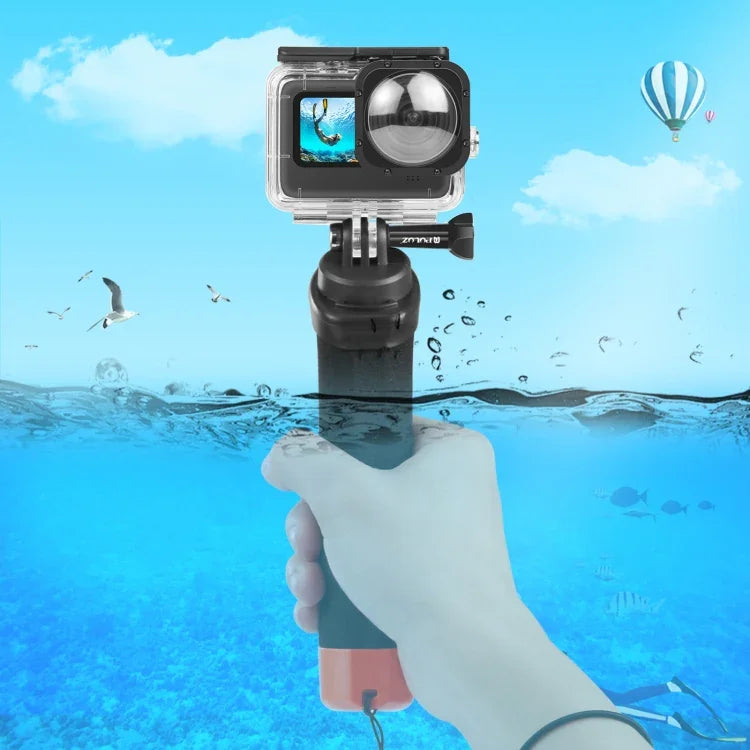 PULUZ GoPro、Insta360、DJIおよびその他のアクションカメラ用浮遊フォームハンドグリップ 浮力ロッド ストラップ＆クイックリリースベース付き、フォーム浮遊ハンドグリップ