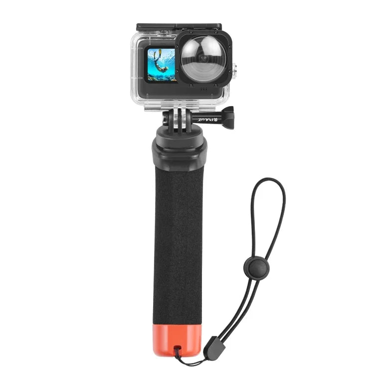 PULUZ GoPro、Insta360、DJIおよびその他のアクションカメラ用浮遊フォームハンドグリップ 浮力ロッド ストラップ＆クイックリリースベース付き、フォーム浮遊ハンドグリップ