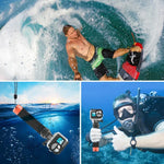 PULUZ GoPro、Insta360、DJIおよびその他のアクションカメラ用浮遊フォームハンドグリップ 浮力ロッド ストラップ＆クイックリリースベース付き、フォーム浮遊ハンドグリップ