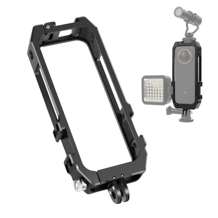 PULUZ Insta360 ONE X2用保護ケージリグハウジングフレーム 冷却シュー付き＆磁気折りたたみ三脚アダプター、Insta360 ONE X2用ケージ