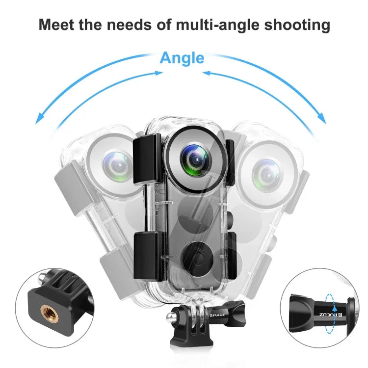 PULUZ Insta360 ONE X2用30m水中防水ハウジングケース、水中ケース Insta360 ONE X2用