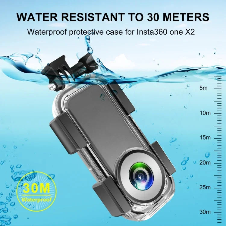 PULUZ Insta360 ONE X2用30m水中防水ハウジングケース、水中ケース Insta360 ONE X2用
