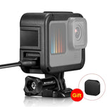 PULUZ 充電式PAフレームマウントケージ 冷却シュー ベーススロット付き GoPro HERO13 Black /12 Black /11 Black /11 Black Mini /10 Black /9 Black用、充電式PAフレームマウント