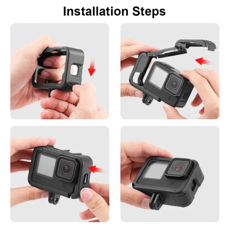 PULUZ フレーム拡張PAケージ サイドインターフェースカバー付き GoPro HERO12 Black /11 Black /10 Black /9 Black用、サイドカバー付きPAケージ
