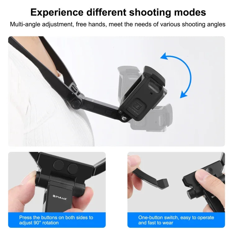 PULUZ レイジー調整可能ネックブラケット GoProアクションカメラ スマートフォン用