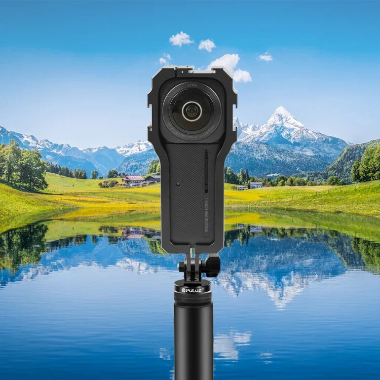 PULUZ Insta360 ONE RS 1インチ 360エディション用コールドシュー付き保護ケージリグハウジングフレーム、保護ケージ