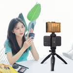 PULUZ デスク用プラスチック三脚マウント スマホクランプ＆調整可能三脚ヘッド付き、プラスチック三脚＋調整ヘッド