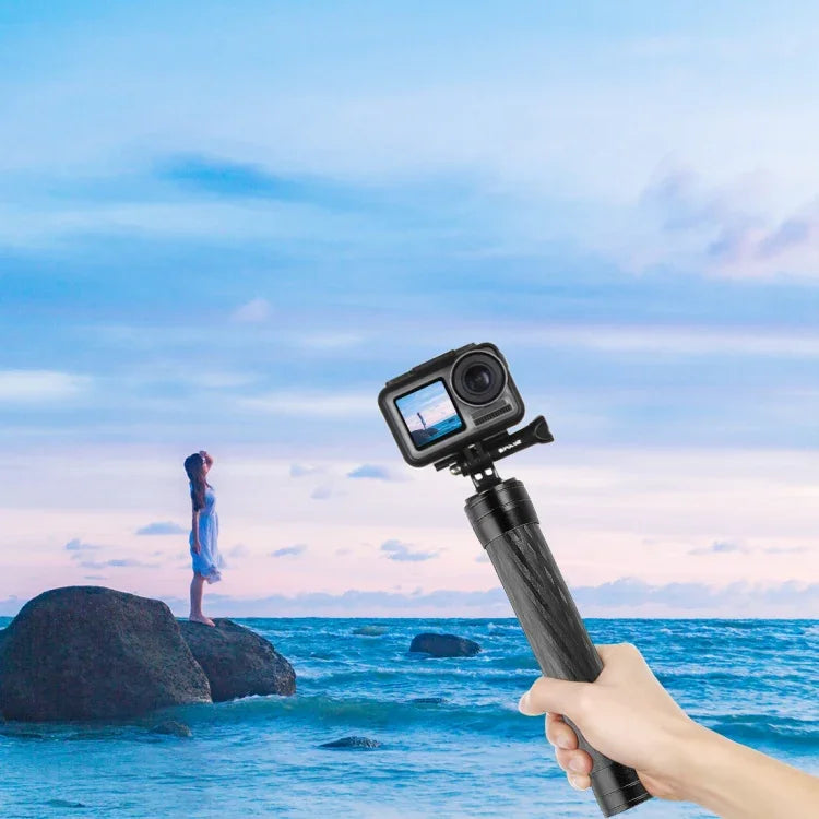 PULUZ 21cm カーボンファイバー延長モノポッドスティック DJI / MOZA / Feiyu V2 / Zhiyun G5ジンバル用、21cm