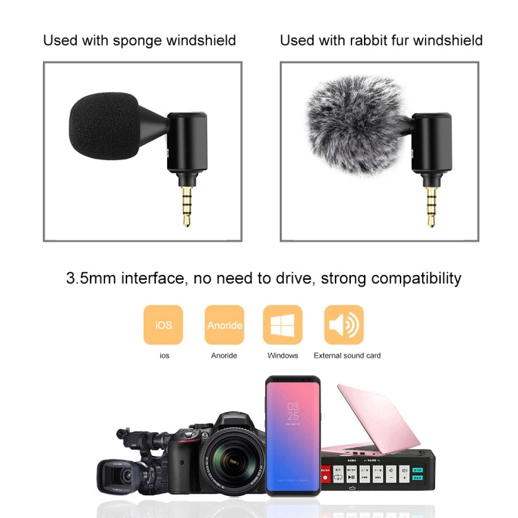 PULUZ 3.5mmジャック 携帯電話用単一指向性調整可能マイクロフォン、3.5mm電話用マイクロフォン