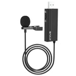 PULUZ USBクリップ式有線ラペルマイク録音用マイクロフォン ラベリアサイレントコンデンサーマイク、1.2m USB