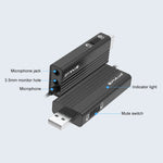 PULUZ USBクリップ式有線ラペルマイク録音用マイクロフォン ラベリアサイレントコンデンサーマイク、1.2m USB