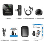 PULUZ ワイヤレスラベリアマイク Type-Cスマホ用、Type-Cレシーバー、Type-C 1 TX + 1 RX