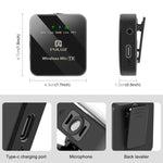 PULUZ ワイヤレスラベリアマイク iPhone / iPad用、8ピンレシーバーとデュアルマイク、8ピン 2 TX + 1 RX
