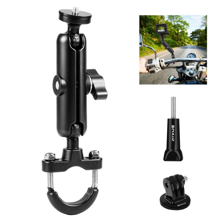 PULUZ バイクハンドルバー固定マウント Uボルトベースホルダー GoProおよびその他のアクションカメラ用、ハンドルバーマウント