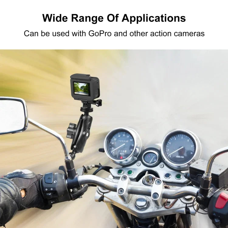 PULUZ バイクホルダーミラーベース穴固定マウント GoProおよびその他のアクションカメラ用、ミラーベース穴マウント