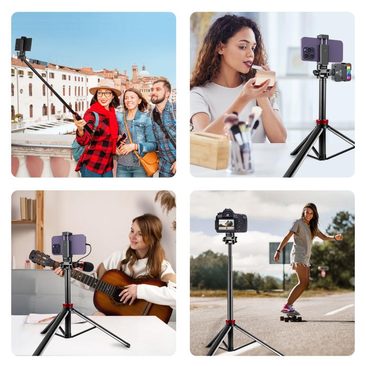 PULUZ 2m 8セクション アルミ合金 ブロードキャスト補助光ブラケット 伸縮式三脚