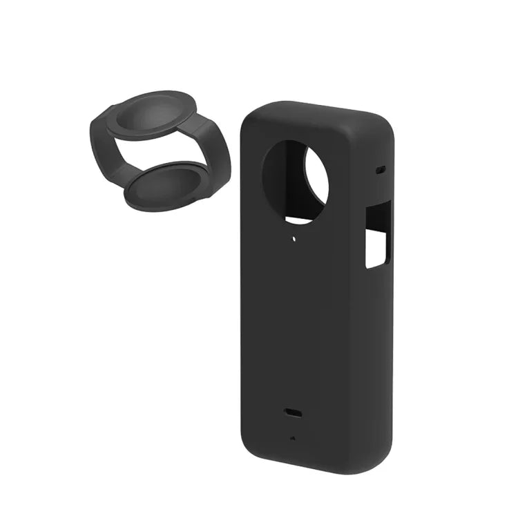 Insta360 X3用 PULUZ シリコン保護ケース レンズカバー付き シリコンケース（ブラック）