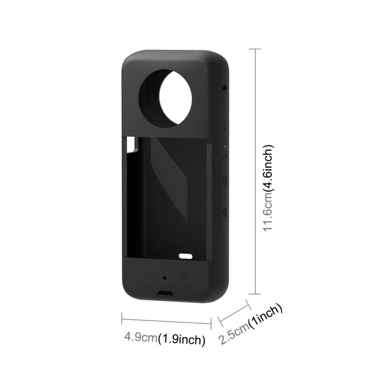 Insta360 X3用 PULUZ シリコン保護ケース レンズカバー付き シリコンケース（ブラック）