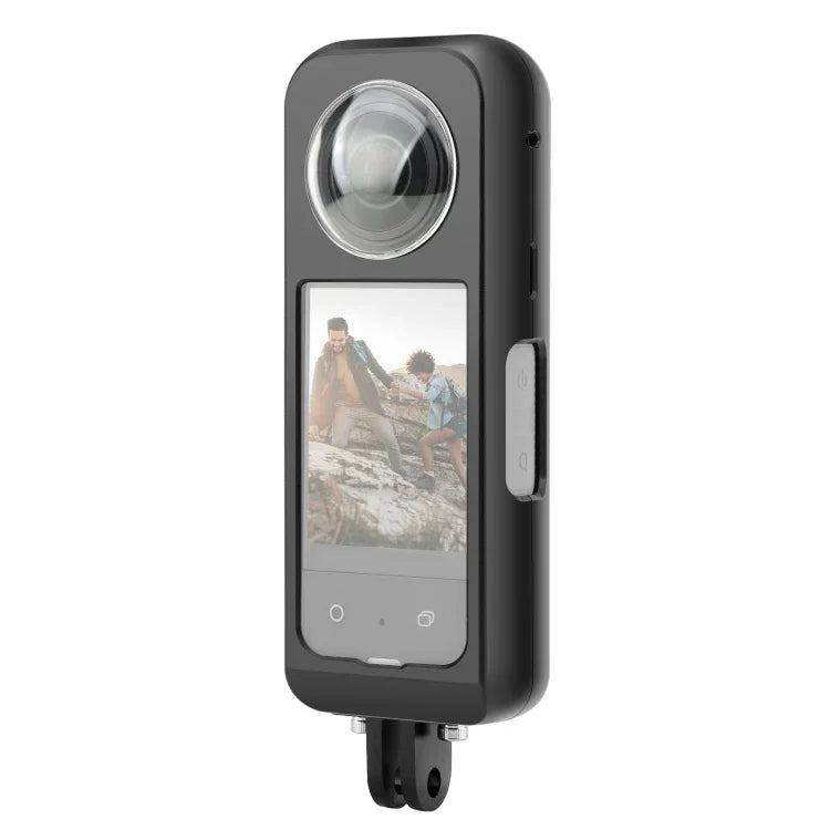 Insta360 X3用 PULUZ 金属製保護ケージリグハウジングフレーム レンズプロテクター付き レンズプロテクター付き金属フレーム